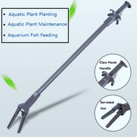 Pinces d'aquarium 40cm 50cm 70cm 80cm à long manche, pince à plantes aquatiques en plastique à mâchoires dentelées pour la plantation