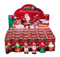 Lot de porte-clés boîte mystère de Noël en gros – Figurines mignonnes mini-cerf et Père Noël en PVC, échelle 1/12 – Nouveauté du Nouvel An
