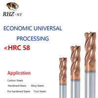 Fraise à bout arrondi à 4 cannelures, revêtement TiSiN, HRC60, fraise à usiner CNC durable, carbure, 35 hélices, universel, métal, ODM, OEM