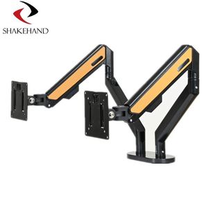 Support de bureau réglable pour deux écrans de 13 à 32 pouces avec pince – Produit en stock - Product Image 1