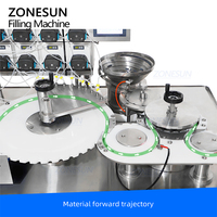 Machine de remplissage et de bouchage de flacons de produits chimiques liquides à petit volume ZONESUN ZS-AFY1, pompe péristaltique à haute vitesse à 10 têtes, monobloc