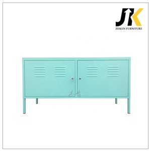 Mobile TV in Metallo dal Design Moderno con Gambe Lunghe, Armadietti Portaoggetti, Console Multimediale per Soggiorno, Camera da Letto, Hotel o Appartamento - Product Image 3