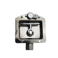 Loquet à palette à poignée en T en acier inoxydable Finition polie miroir Construction SUS304 avec cylindre de verrouillage pour équipement lourd