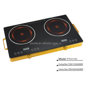 Table de cuisson à induction intelligente 2000w, tables de cuisson à induction chinoises, cristal noir, 2 plaques, écran tactile, cuisinière à induction - Product Image 4