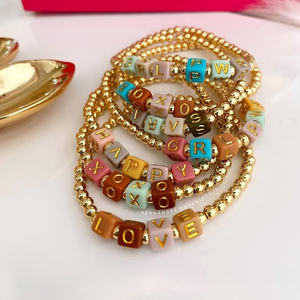 Hot Sale Trendy 18K Gold Plated Copper <strong>Mama</strong> love Letter <strong>Bracelet</strong> for Women Gift - Product Image 1