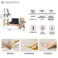 Máquina Profesional de Pilates Reformer de Madera Plegable con Media Torre de Resortes, Equipo para Estudio en Casa, Tabla de Entrenamiento de Pilates