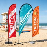 Drapeau de plage personnalisé en fibre de verre, imprimé par transfert thermique, imperméable et durable, type Blade Flag