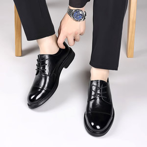 Nouvelles chaussures décontractées respirantes pour hommes, modèle printemps, chaussures habillées en cuir, chaussures en cuir véritable pour hommes style britannique - Product Image 3