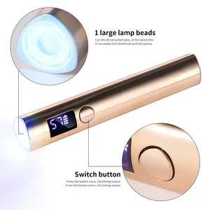 Mini lampe UV LED portable pour ongles, sèche-ongles rechargeable pour le durcissement du vernis gel avec écran, machine de manucure - Product Image 2