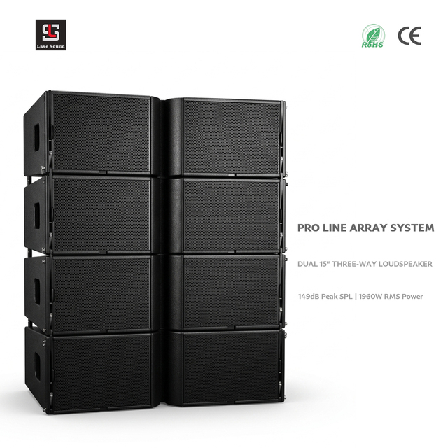 Professional Line Array Speaker System 1960W High Power Audio Loudspeaker for Outdoor Live Stage Concert Events