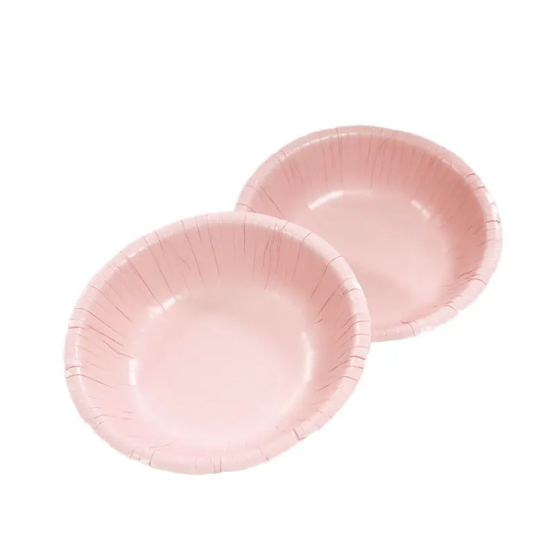 Оптовая продажа от производителей Макарон светло-розовый Одноразовая бумажная тарелка бумажная чаша
