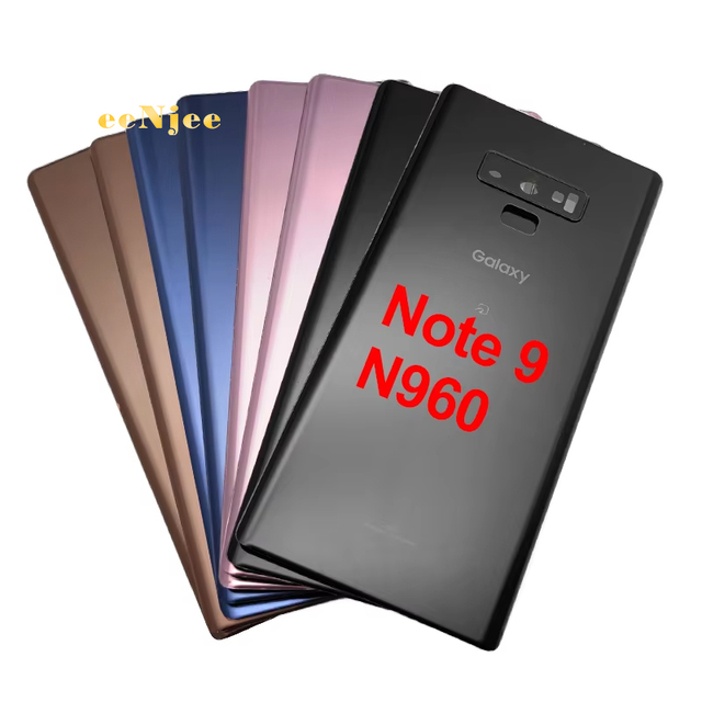 For Samsung for Galaxy Note 9 (SM-N960F N960U) Mobile Phone Housings Lens Replacement Parts Rear Glass Back Battery Cover Bar