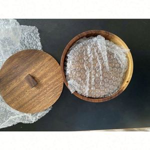 ชามสลัดไม้กระถินณรงค์แบบมีฝาปิด พร้อมกล่องไม้รักษ์โลกสำหรับใส่ถั่วอัลมอนด์ ลูกเกด ผลไม้อบแห้ง และของหวานต่างๆ  รับทำโลโก้ตามสั่ง - Product Image 2