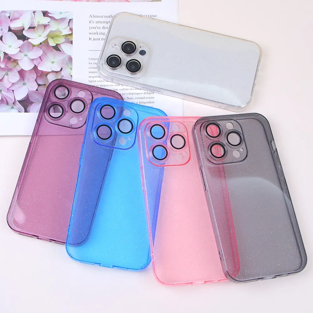 Cheapest price best quality gillter phone cases fundas lens camera protectector for iphone 12 13 14 pro max samsung xiaomi