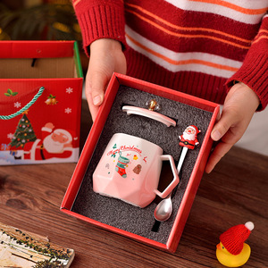 Père Noël planète nordique dessin animé préféré des enfants miroir café tasse à eau nouvelle marque en céramique tasse en porcelaine avec tasse cadeau - Product Image 1