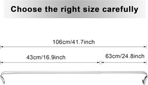 Trắng Thanh Duy Nhất 70-120Cm Có Thể Điều Chỉnh Căng Thẳng Rèm Cửa Cho Cửa Sổ Cửa Nhà Bếp Valance <span class=keywords><strong>Sash</strong></span> Bao Gồm Khung - Product Image 2