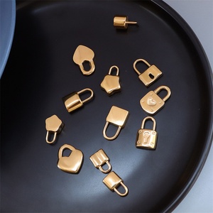 Cheap and Fine OEM Variation Fashion Designer Stainless Steel Gold Plated Heart <b>Padlock</b> Blank Pendant Charms Jewelry - Product Image 3