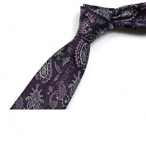 Wholesale Custom High Grade <b>Ties</b> Men Light Green Purple Cashew Business Paisley Neckties for Men - Product Image 6