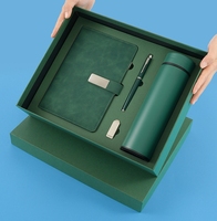 Ensemble cadeau promotionnel d'affaires de luxe personnalisé 2025 avec boîte, comprenant un gobelet isotherme en métal et un carnet de notes pour cadres