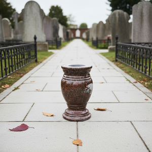 Vases commémoratifs en granit noir à prix d'usine avec gravure florale pour pierre tombale - Product Image 5