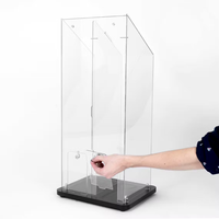 Boîte de collecte de jetons de vote en acrylique transparent personnalisée à plusieurs compartiments, haute, pour événements de collectes de fonds et de dons