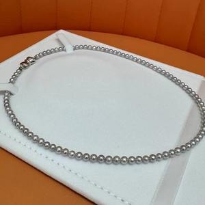 Colliers de perles de lin rondes et simples en gros, 4-5 mm, cadeau de fête pour bébés, nombreux styles disponibles - Product Image 2