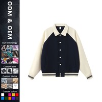 Fabricants de vêtements personnalisé 380G contraste couleur col en v veste de baseball automne hiver école Style lâche bouton Cardigan manteau