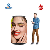 Toosen intérieur extérieur P2 Ring-Pull peut écran LED incurvé motif de forme de boisson Graffiti défilement affichage magasin de détail SDK