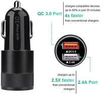 Produits les plus vendus, moule privé, CE FCC Rohs QC, chargeur de téléphone portable pour voiture à charge rapide 18W