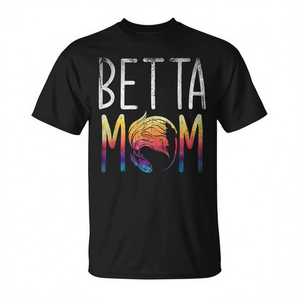 Camiseta Betta Mom de manga corta con cuello redondo, estampado digital, unisex, para adultos, regalo promocional para amantes de los peces Betta, propietarios de mascotas de acuario - Product Image 2