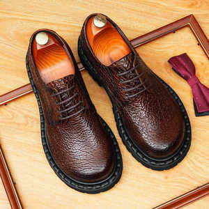 Chaussures en cuir de luxe pour hommes, style anglais, à pampilles, formelles et décontractées, antidérapantes, en cuir de vachette pleine fleur - Product Image 1