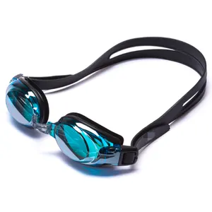 Anti-sis yumuşak silikon çok renkli ayna kaplı yüzme gözlükleri yetişkin için