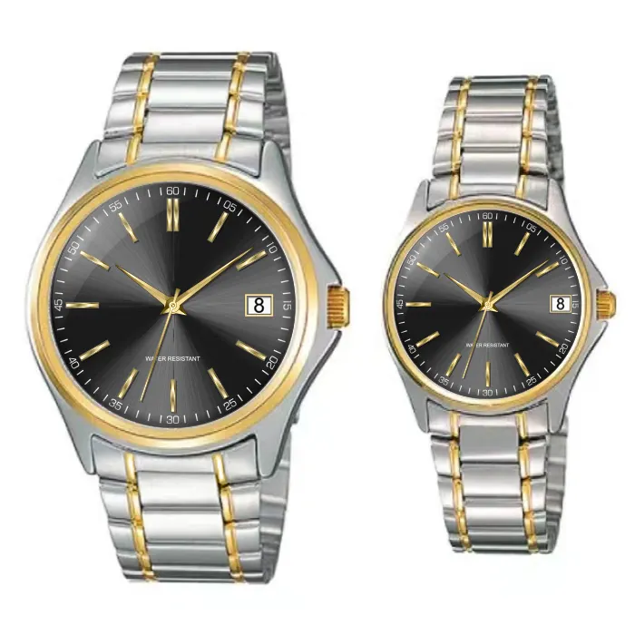 Factory Custom Brand Couple Watches Luxury 304L Stainless Steel Quartz King Queen Couple Watch