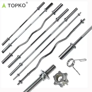 TOPKO cheap fitness gym equipment 20kg 50kg adjustable steel weightlifting barbell bar set for sale