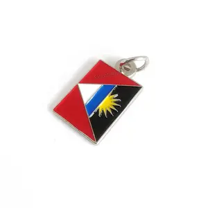 Desain gelang Anda sendiri pesona Antigua dan bendera Barbuda negara yang berbeda liontin Enamel