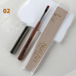 Pinceaux à ongles larges et denses en plastique acrylique avec manche en bois pour dégradé, estompage, gel de construction, dessin, ombrage, manucure et nail art - Product Image 6