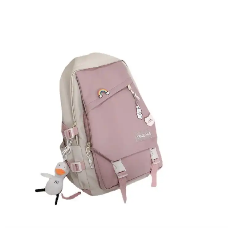 New style simple campus girl nylon fashion backpack simple middle school student schoolbag large capacity student schoolbag