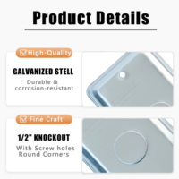 Couvercle de boîte de sortie en métal pour fournisseur d'électricité 4x2 pouces, acier galvanisé robuste, couvercle de boîte pratique avec 1/2 "Knockout au centre