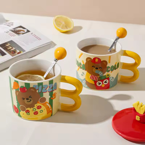 <b>Large</b>-Capacity Cute Bear Fries <b>Mug</b> Creative High-Value Cartoon Ceramic Water Cup for Household Use - Product Image 5