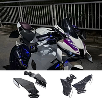 Rétroviseurs latéraux de moto en aluminium CNC rotatifs style aile furtive pour Zhang Xue 820RR ZX500RR - Vente chaude