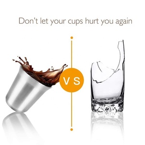 Klassisches Design Doppelwandiger Isolierter Edelstahl 304 Tragbarer Becher für Kaffee Tee Milch Bier Party-Becher/Kapsel-Set - Product Image 3