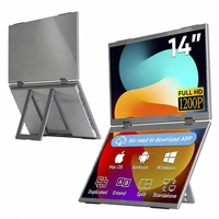 Nouvel ordinateur portable portable à double écran de 14 pouces 1200P personnalisé ODM, type C VESA, écran HDR, pliable, LCD IPS, haut-parleur intégré, pour les professionnels