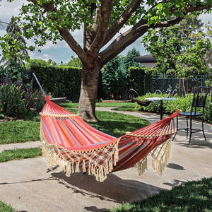 Hamaca de Macramé Moderna con Diseño Personalizado, con Barra de Madera, para Interiores y Exteriores, Dormitorio, Sala de Estar, con Rayas de Macramé y Algodón - Product Image 2