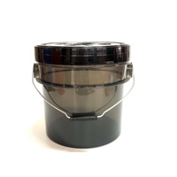 JoyDetail Seau de lavage 15L pour le detailing automobile, seau noir fumé, seau robuste transparent pour le nettoyage des voitures