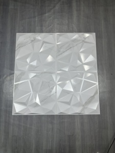 Tấm ốp tường PVC cách nhiệt màu đen kim cương bề mặt 50x50 cm bán chạy, thiết kế trang trí 3D - Product Image 4