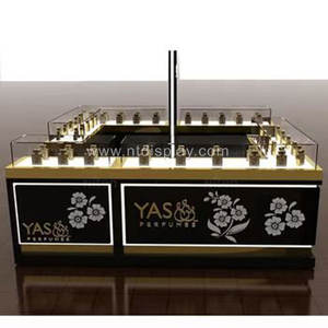 Expositor de Perfume de belleza al por menor Escaparate Tienda Muebles Vitrine <span class=keywords><strong>Quiosque</strong></span> Mesa de exhibición Gabinete de exhibición de perfume de vidrio - Product Image 3