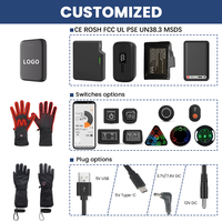 Gants Chauffants Fins Rechargeables Ultra-Fins Écran Tactile Longue Durée Chauds Intérieurs pour Ski Batterie Femmes Doublure Électrique