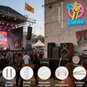 Enseigne néon LED personnalisée Dahlia <span class=keywords><strong>Rock</strong></span> avec geste de main, USB, intensité réglable, décoration murale originale pour chambre, salle de jeux, soirée musicale, cadeau pour fans de <span class=keywords><strong>groupe</strong></span> - Product Image 2