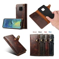 Étui portefeuille à rabat en cuir véritable Denior avec protection d'appareil photo et de l'écran pour la série Note 20/10 (4 emplacements pour cartes)