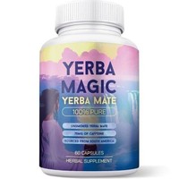 Capsules de Yerba Maté Naturelles OEM, Formule 100% Pure Non Fumée, 75mg de Caféine, Origine Amérique du Sud, 60 Capsules, Soutien Doux